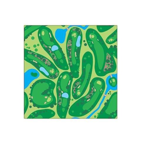 Golf Course Par Golf Course Green Satin Bandana Scarf 22  x 22  from ArtsNow.com Front