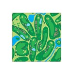 Golf Course Par Golf Course Green Satin Bandana Scarf 22  x 22 