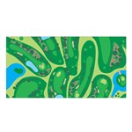 Golf Course Par Golf Course Green Satin Shawl 45  x 80 