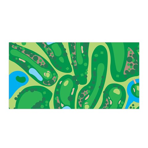 Golf Course Par Golf Course Green Satin Wrap 35  x 70  from ArtsNow.com Front