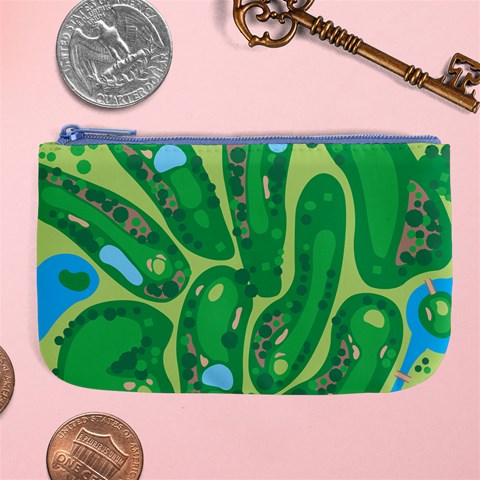 Golf Course Par Golf Course Green Large Coin Purse from ArtsNow.com Front