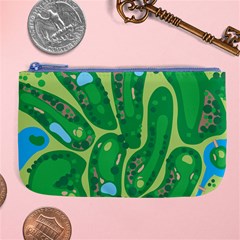 Golf Course Par Golf Course Green Large Coin Purse from ArtsNow.com Front