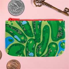 Golf Course Par Golf Course Green Large Coin Purse from ArtsNow.com Front