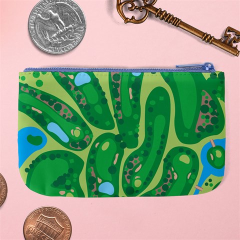 Golf Course Par Golf Course Green Large Coin Purse from ArtsNow.com Back