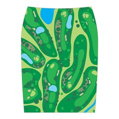 Golf Course Par Golf Course Green Midi Wrap Pencil Skirt from ArtsNow.com Back