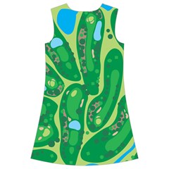 Golf Course Par Golf Course Green Kids  Short Sleeve Velvet Dress from ArtsNow.com Back