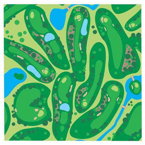 Golf Course Par Golf Course Green Wooden Puzzle Square from ArtsNow.com Front
