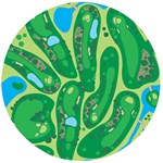 Golf Course Par Golf Course Green Wooden Bottle Opener (Round)