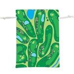 Golf Course Par Golf Course Green Lightweight Drawstring Pouch (XL)