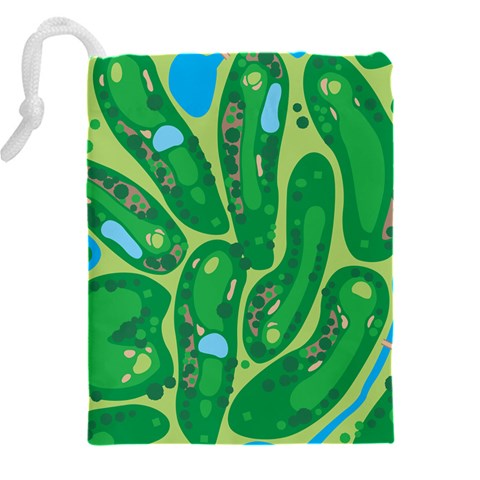 Golf Course Par Golf Course Green Drawstring Pouch (5XL) from ArtsNow.com Back