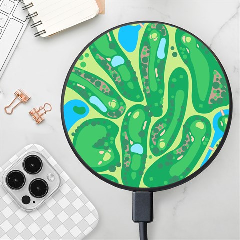 Golf Course Par Golf Course Green Wireless Fast Charger(Black) from ArtsNow.com Front