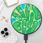 Golf Course Par Golf Course Green Wireless Fast Charger(Black)