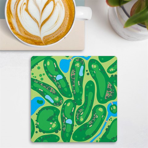 Golf Course Par Golf Course Green UV Print Square Tile Coaster  from ArtsNow.com Front