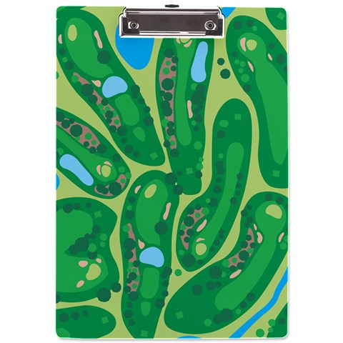 Golf Course Par Golf Course Green A4 Acrylic Clipboard from ArtsNow.com Front