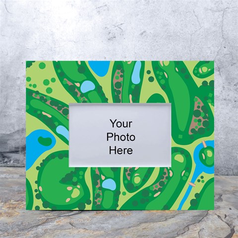 Golf Course Par Golf Course Green White Tabletop Photo Frame 4 x6  from ArtsNow.com Front