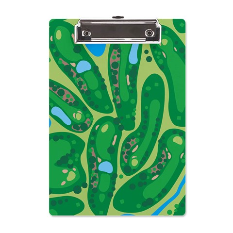 Golf Course Par Golf Course Green A5 Acrylic Clipboard from ArtsNow.com Front