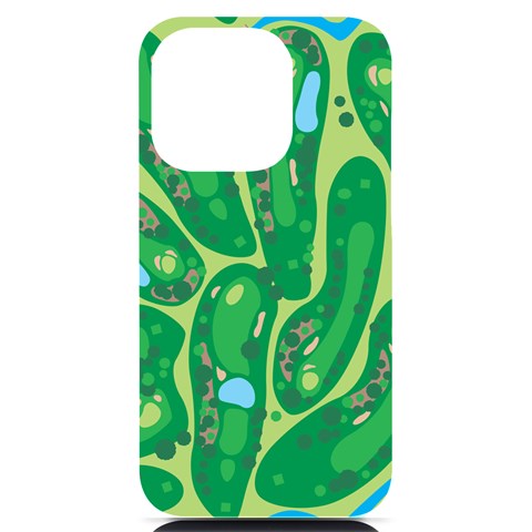 Golf Course Par Golf Course Green iPhone 14 Pro Black UV Print Case from ArtsNow.com Front