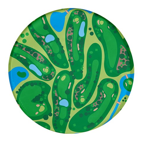 Golf Course Par Golf Course Green Round Glass Fridge Magnet (4 pack) from ArtsNow.com Front