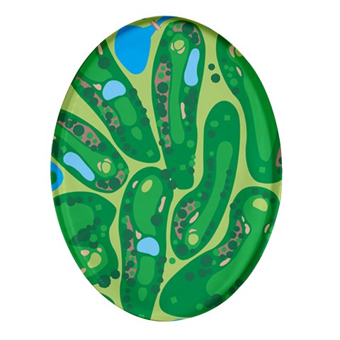 Golf Course Par Golf Course Green Oval Glass Fridge Magnet (4 pack) from ArtsNow.com Front
