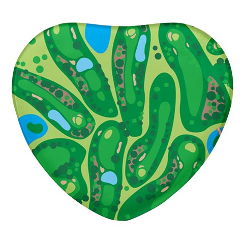 Golf Course Par Golf Course Green Heart Glass Fridge Magnet (4 pack) from ArtsNow.com Front