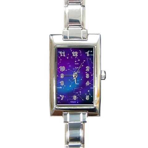 Realistic Night Sky With Constellations Rectangle Italian Charm Watch from ArtsNow.com Front