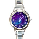 Realistic Night Sky With Constellations Round Italian Charm Watch