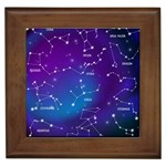 Realistic Night Sky With Constellations Framed Tile