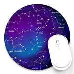 Realistic Night Sky With Constellations Round Mousepad