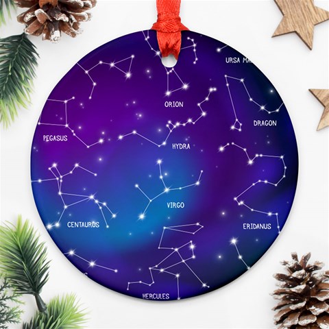 Realistic Night Sky With Constellations Ornament (Round) from ArtsNow.com Front