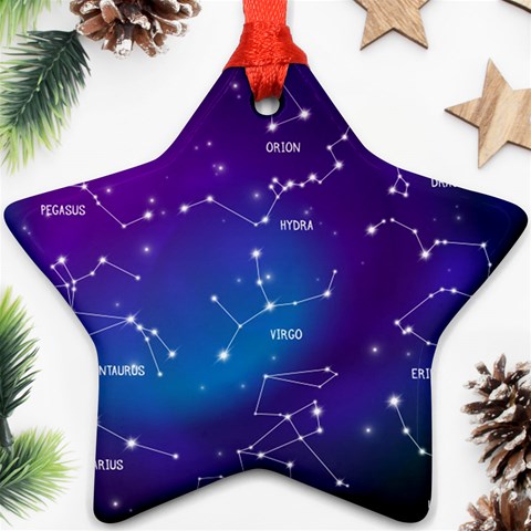 Realistic Night Sky With Constellations Ornament (Star) from ArtsNow.com Front
