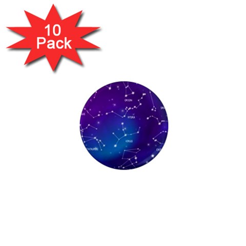 Realistic Night Sky With Constellations 1  Mini Magnet (10 pack)  from ArtsNow.com Front