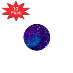 Realistic Night Sky With Constellations 1  Mini Magnet (10 pack) 