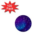 Realistic Night Sky With Constellations 1  Mini Buttons (100 pack) 