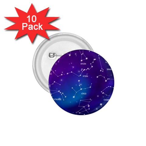 Realistic Night Sky With Constellations 1.75  Buttons (10 pack) from ArtsNow.com Front