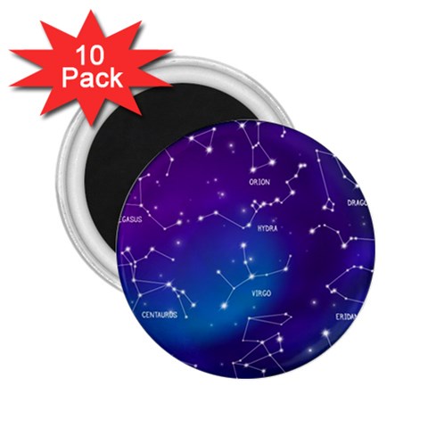 Realistic Night Sky With Constellations 2.25  Magnets (10 pack)  from ArtsNow.com Front