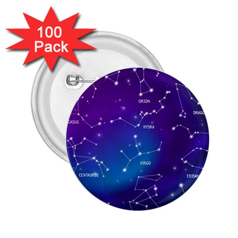 Realistic Night Sky With Constellations 2.25  Buttons (100 pack)  from ArtsNow.com Front