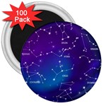 Realistic Night Sky With Constellations 3  Magnets (100 pack)