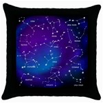 Realistic Night Sky With Constellations Throw Pillow Case (Black)