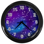 Realistic Night Sky With Constellations Wall Clock (Black)