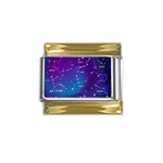 Realistic Night Sky With Constellations Gold Trim Italian Charm (9mm)
