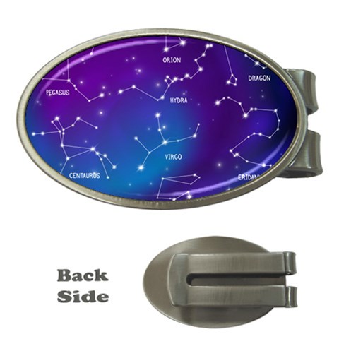 Realistic Night Sky With Constellations Money Clips (Oval)  from ArtsNow.com Front