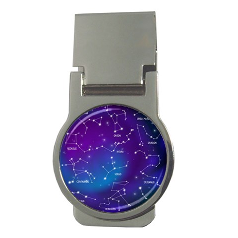 Realistic Night Sky With Constellations Money Clips (Round)  from ArtsNow.com Front