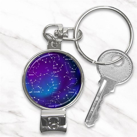 Realistic Night Sky With Constellations Nail Clippers Key Chain from ArtsNow.com Front
