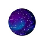 Realistic Night Sky With Constellations Rubber Round Coaster (4 pack)