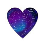 Realistic Night Sky With Constellations Heart Magnet