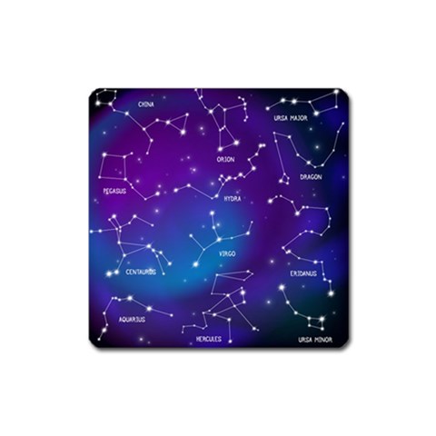 Realistic Night Sky With Constellations Square Magnet from ArtsNow.com Front