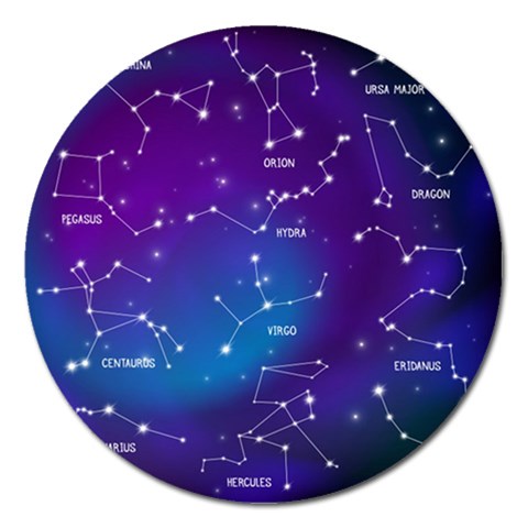 Realistic Night Sky With Constellations Magnet 5  (Round) from ArtsNow.com Front
