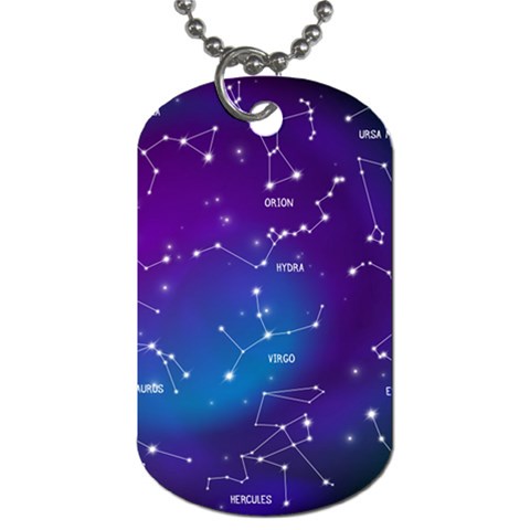 Realistic Night Sky With Constellations Dog Tag (One Side) from ArtsNow.com Front