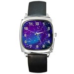 Realistic Night Sky With Constellations Square Metal Watch