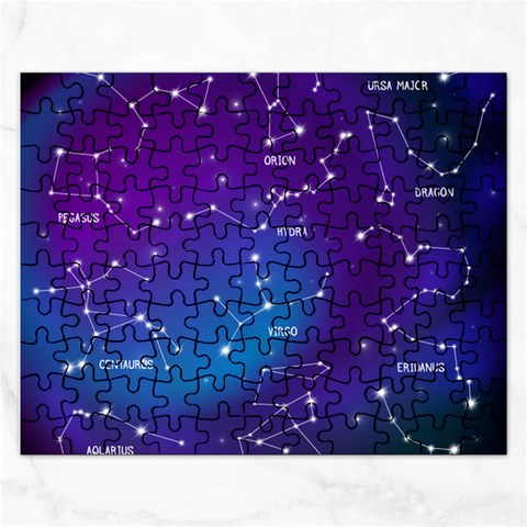 Realistic Night Sky With Constellations Rectangular Jigsaw Puzzl from ArtsNow.com Front